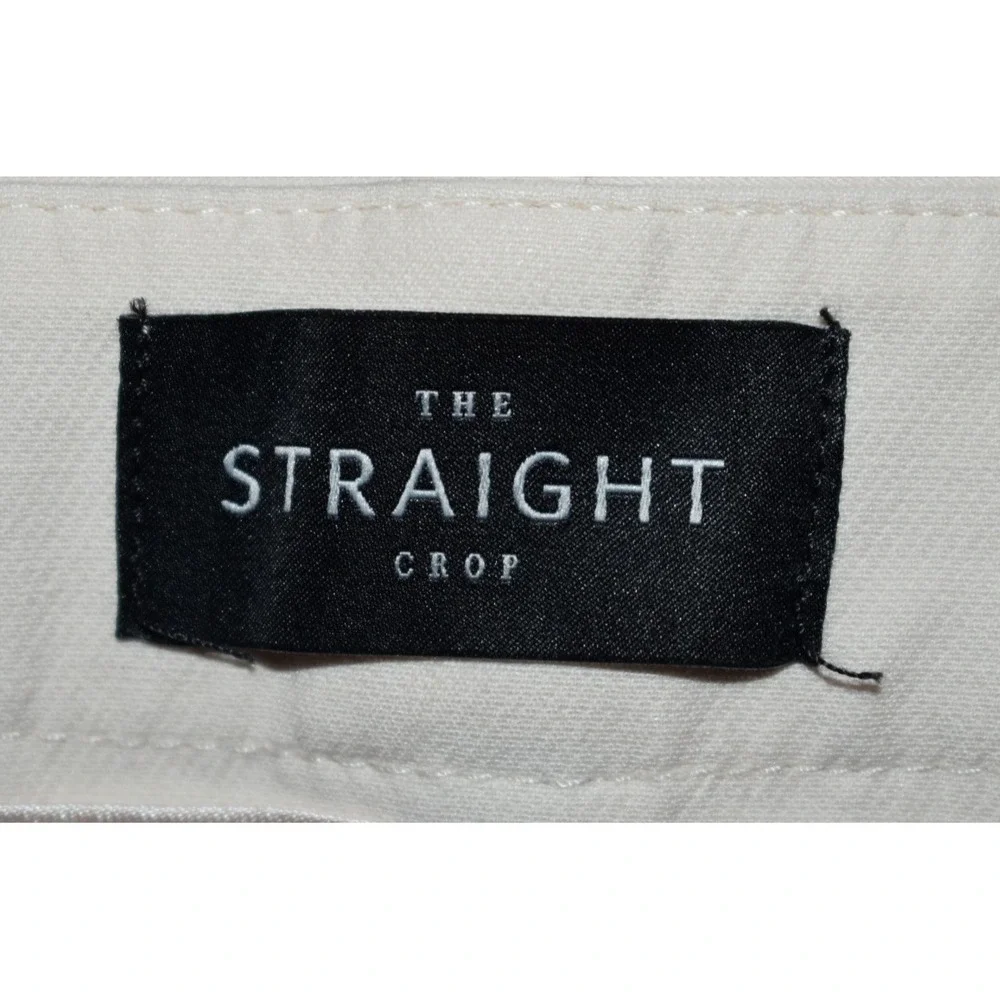 White House Black Market 12 Embroidered THE STRAIGHT CROP Stretch Ivory Cream - Picture 5 of 16